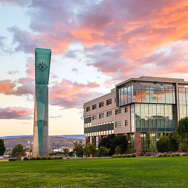 Modern Campus Landmark Clock at Utah Tec
